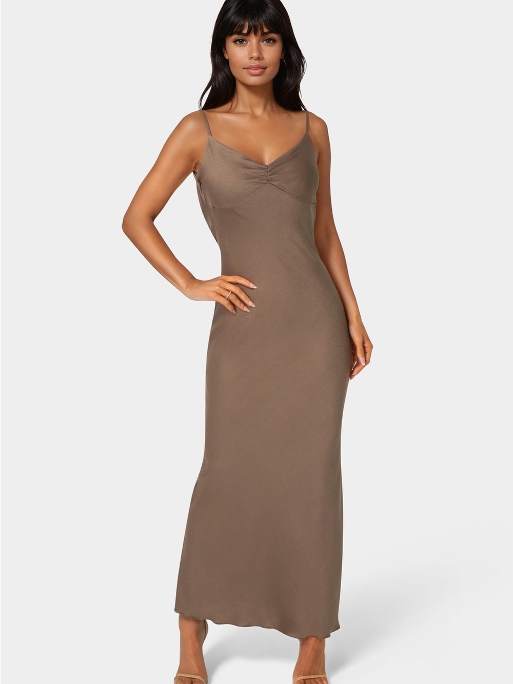 Bebe drape back maxi dress